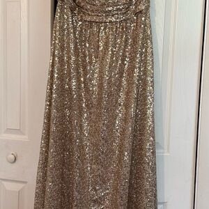 Long Gold Sequin Dress